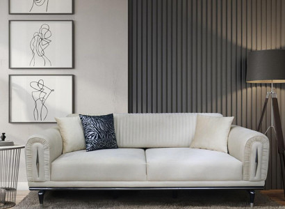 Dreisitzer Couch Polster Möbel Einrichtung 3 Sitz Platz Couchen Sofa Stoff